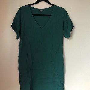 Madewell Emerald Green V-Neck Shirtdress